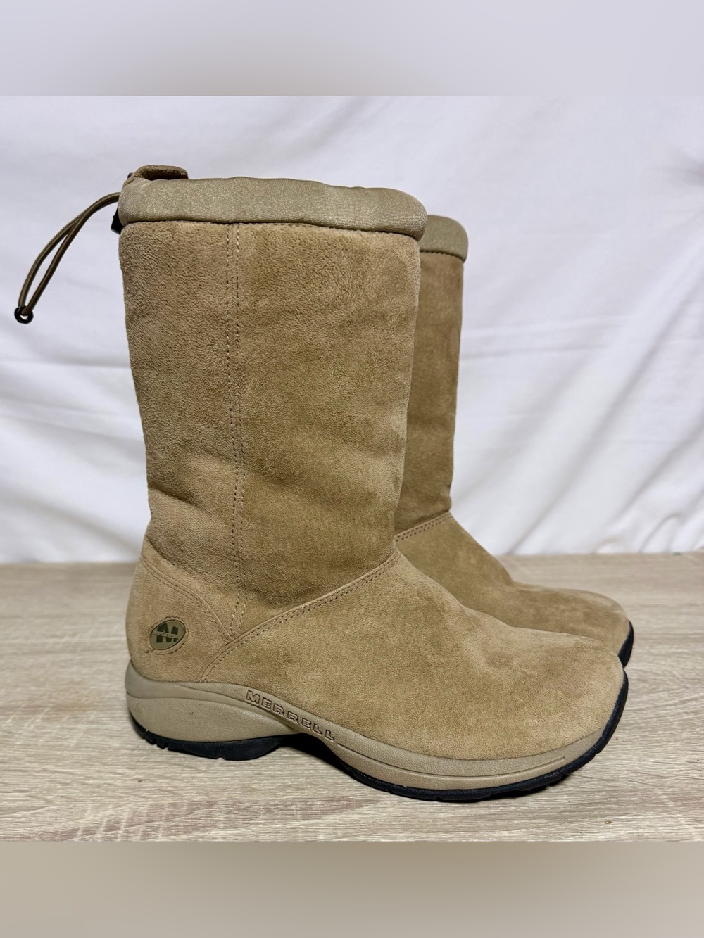 Merrell Primo Chill Massif Natural Women Suede Tan Fur Winter Snow Boots Sz 5.5